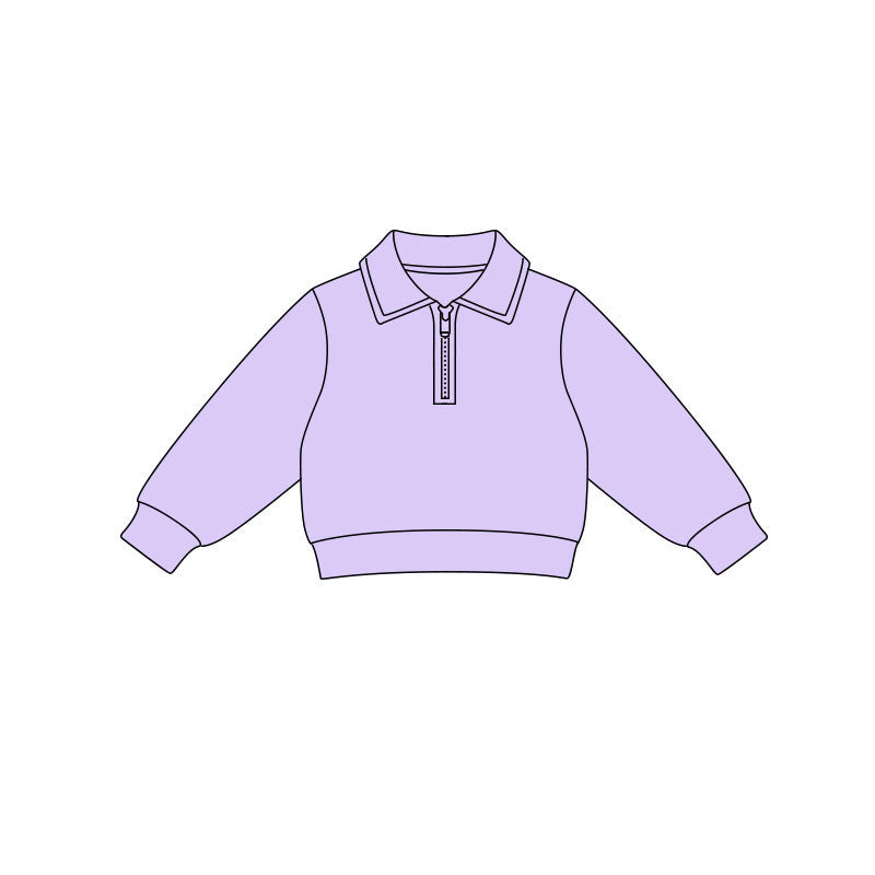 (Pre Order) No moq pre-order toddler girl clothes yoga light purple long Sleeve Top -2025.11.27