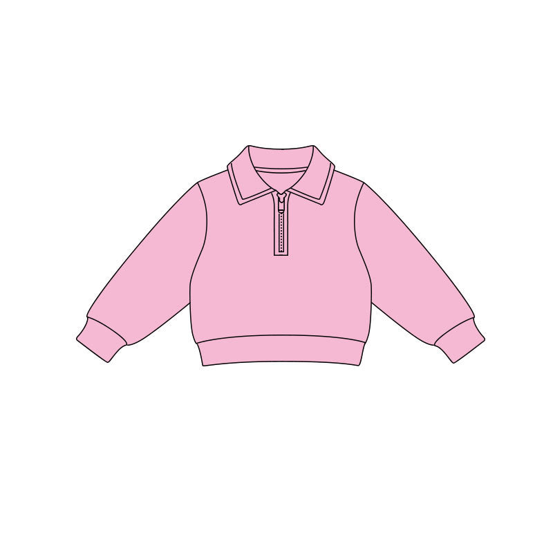 (Pre Order) No moq pre-order toddler girl clothes yoga pink long Sleeve Top -2025.11.27