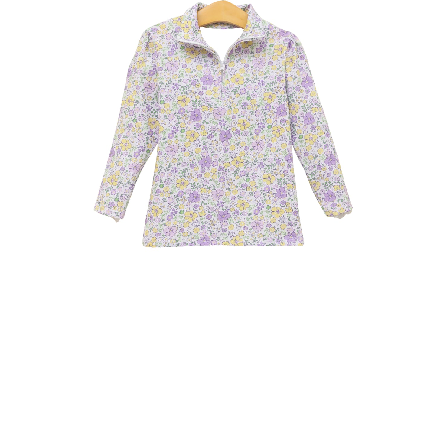 (Pre Order) No moq pre-order toddler girl clothes yoga floral purple long sleeve Top -2025.12.6