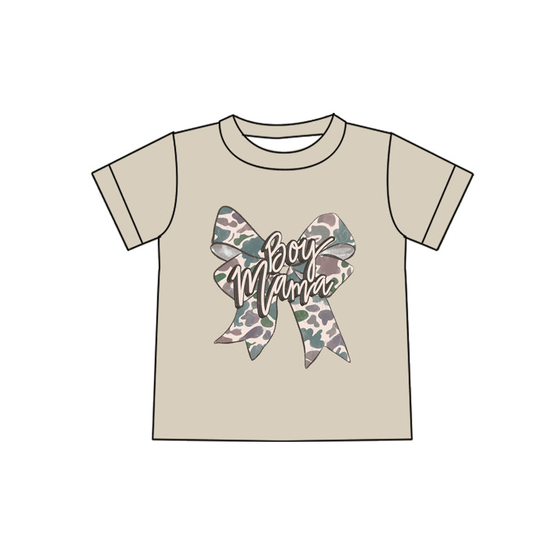 (Pre Order) No mo Pre-order adult clothes women summer Mama camouflage bow long sleeve top-25.12.10