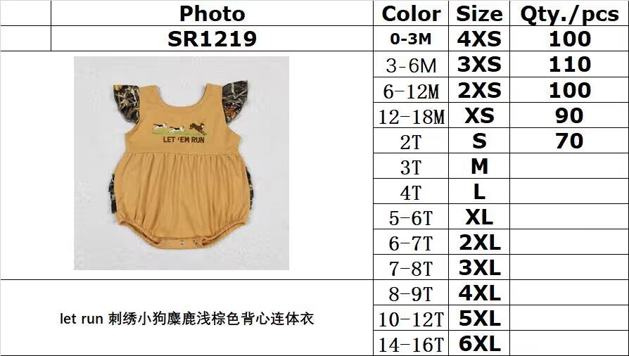 RTS let run embroidered puppy elk light brown vest with