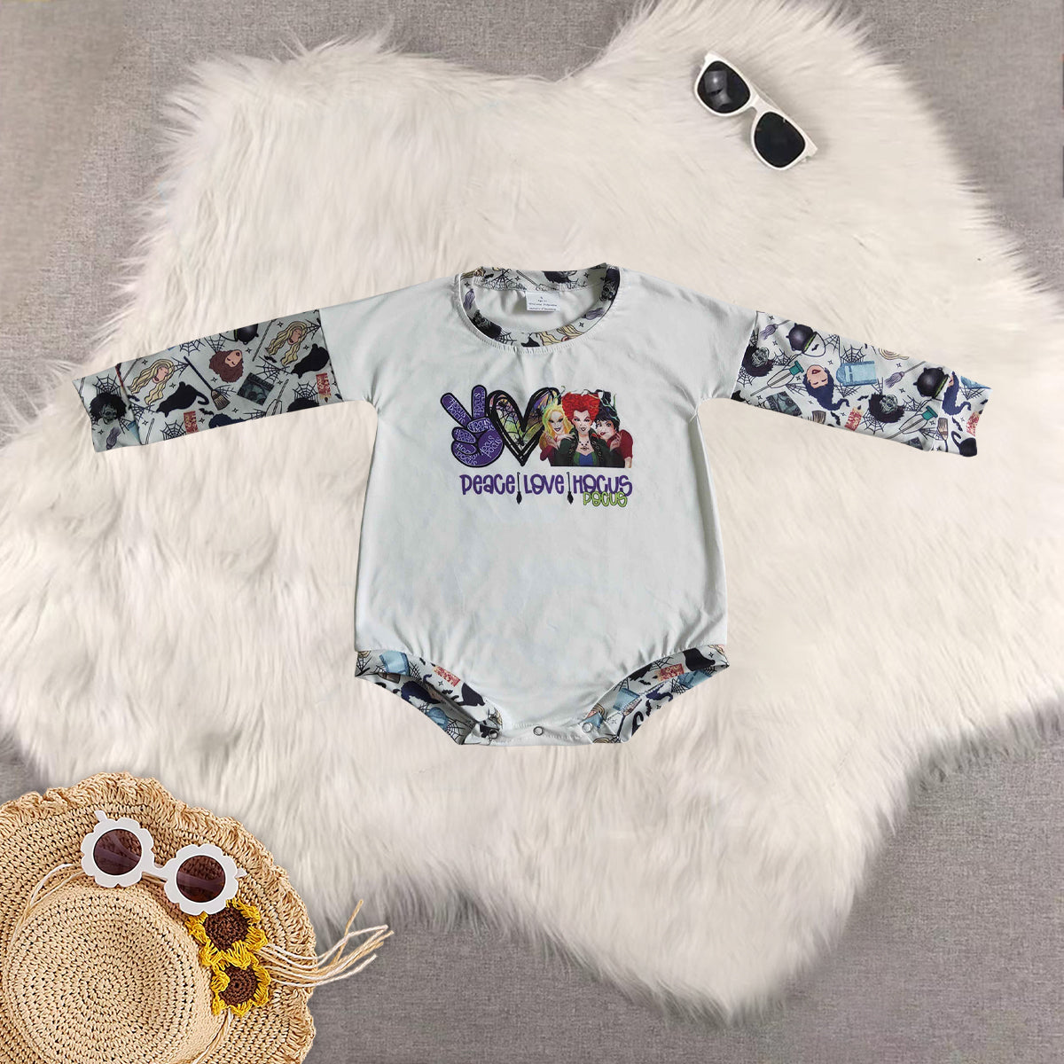 RTS NO MOQ Sibling baby girl clothes halloween long-sleeved rompers