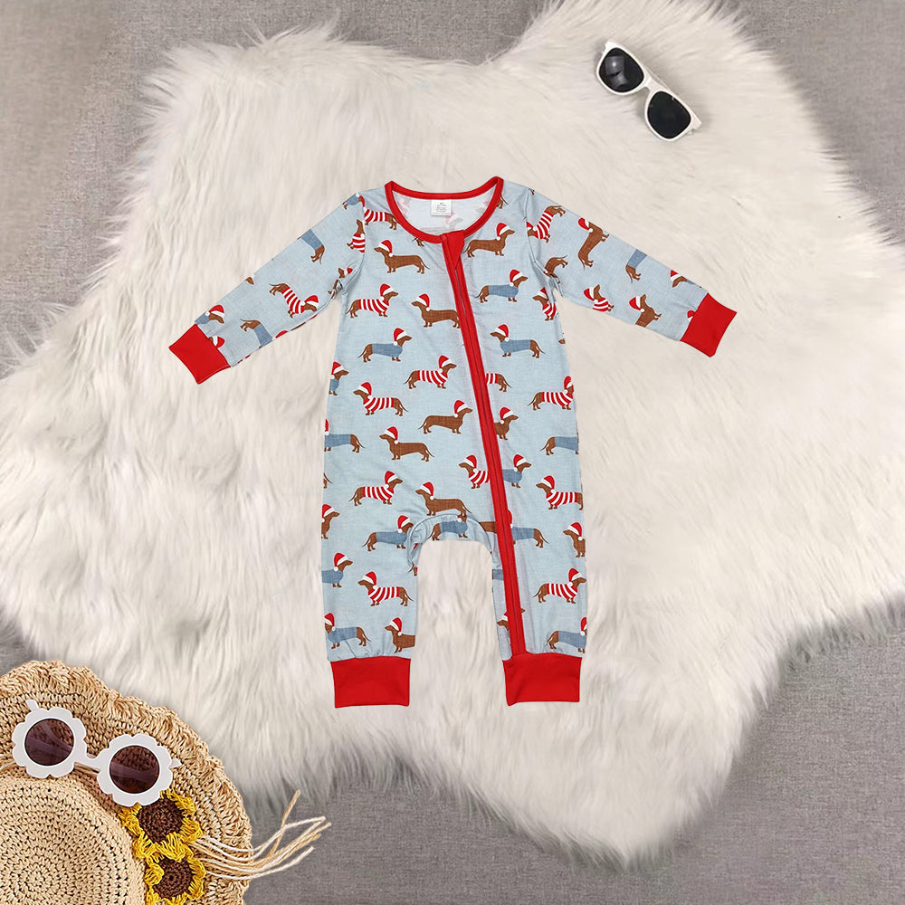 RTS NO MOQ Sibling Baby girls modal Christmas long-sleeved trousers suit & romper