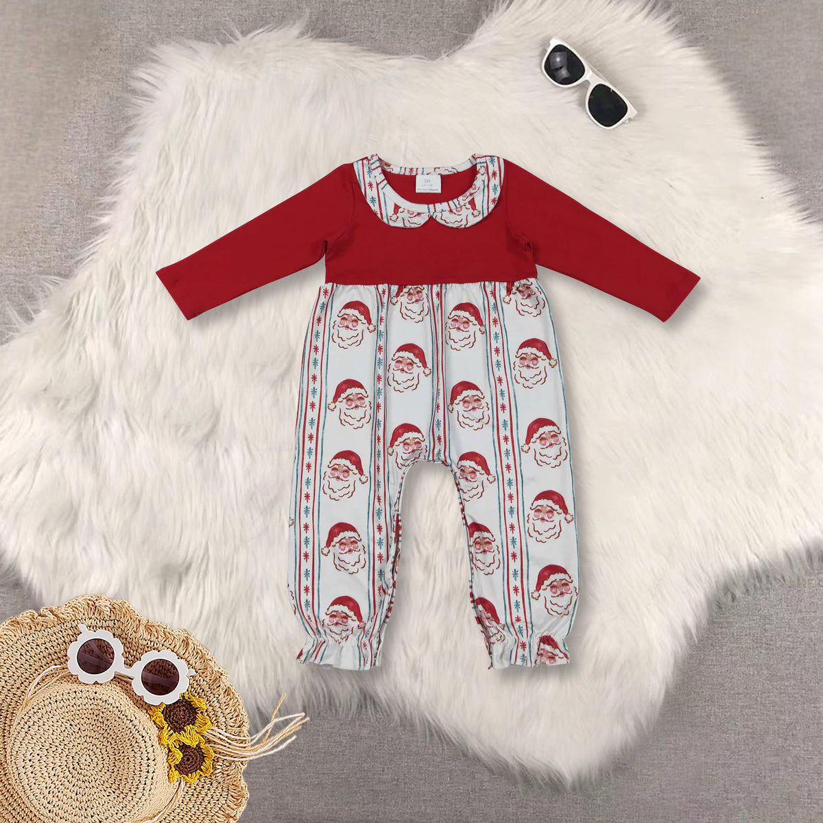 RTS NO MOQ Sibling Baby Girls Christmas long-sleeved trousers suit & romper