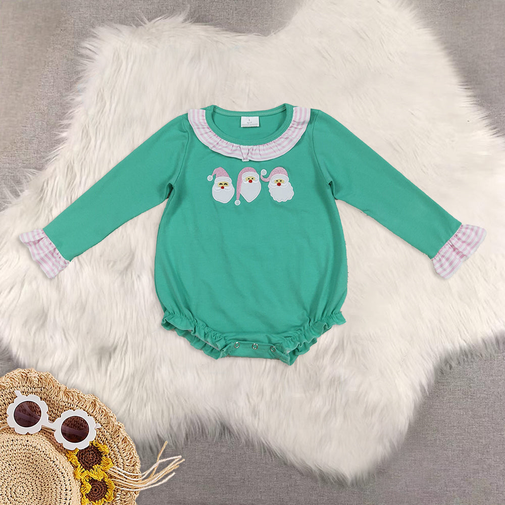 RTS NO MOQ Sibling Baby girls clothes embroidery Christmas long-sleeved trousers suit & rompers