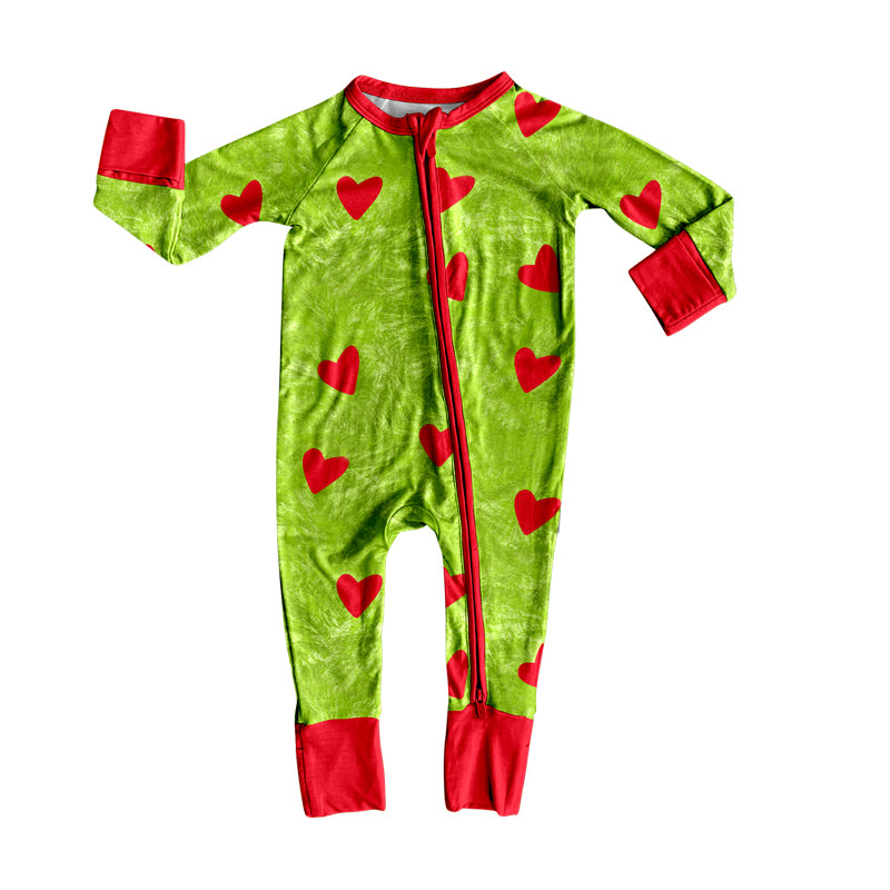 (Pre Order) No moq LR2435 pre-order baby boy clothes green long sleeve romper-2025.7.14