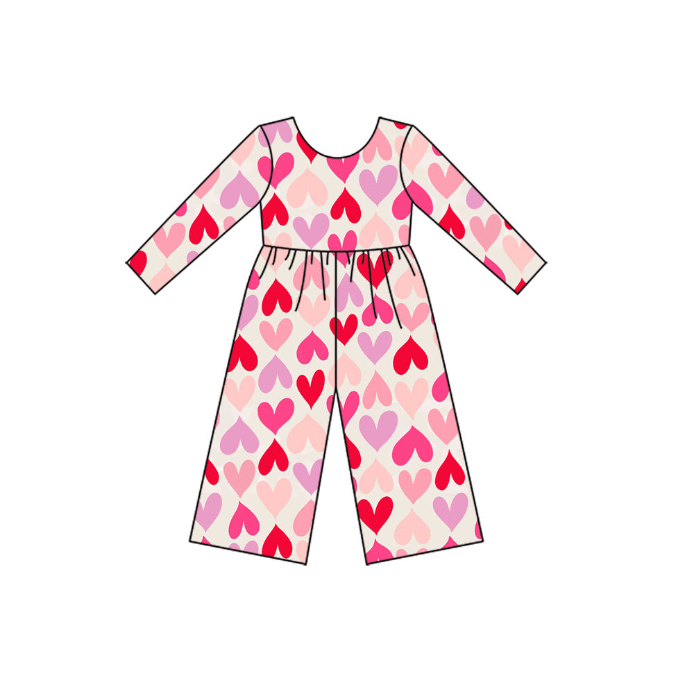 (Pre Order) No moq LR2711 PRE-ORDER baby girl clothes love long sleeve jumpsuit-2025.9.23