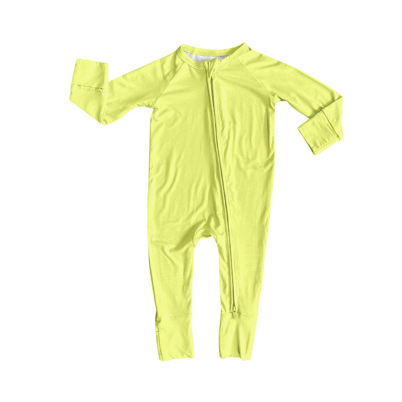 (Pre Order) No moq LR2799 pre-order baby girl clothes yellow long sleeve romper-2025.10.15