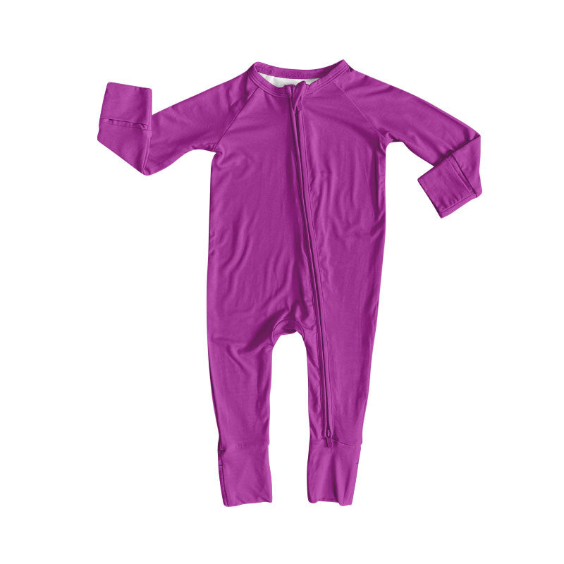 (Pre Order) No moq LR2801 pre-order baby girl clothes purple long sleeve romper-2025.10.15