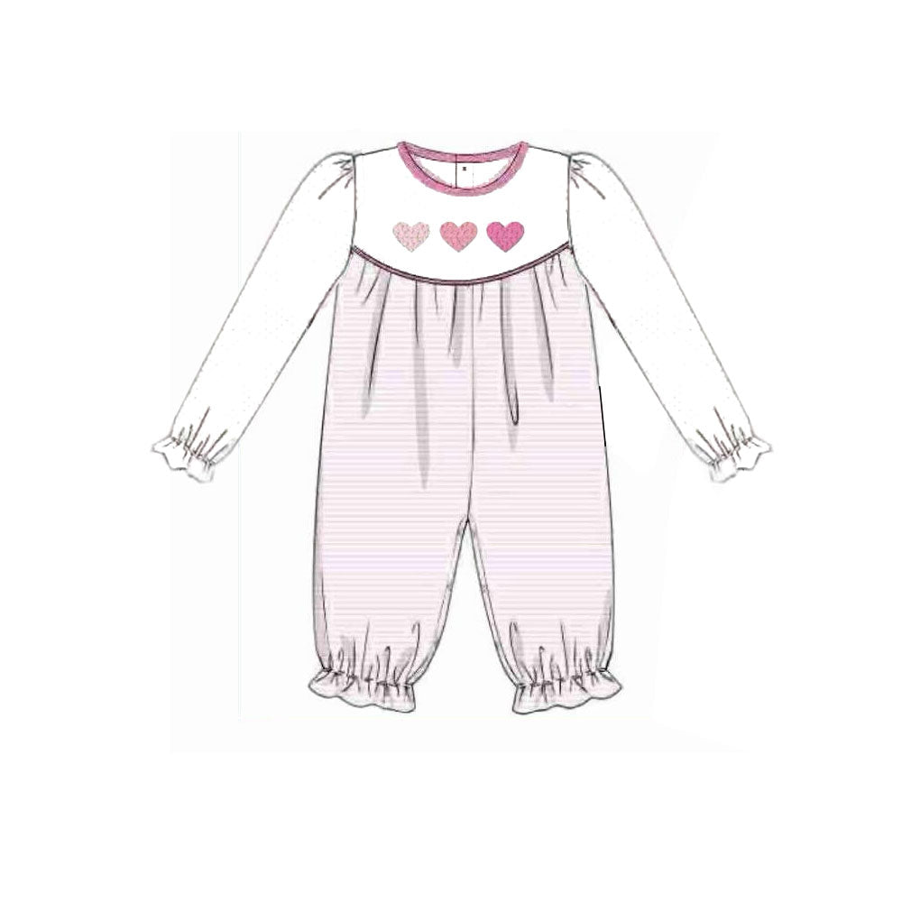 (Pre Order) No moq LR2848 pre-order baby girl clothes love long sleeve romper-2025.10.27
