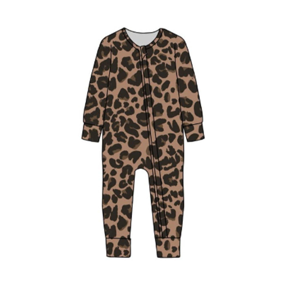 (Pre Order) No moq LR2862 pre-order baby boy clothes leopard long sleeve romper-2025.10.31