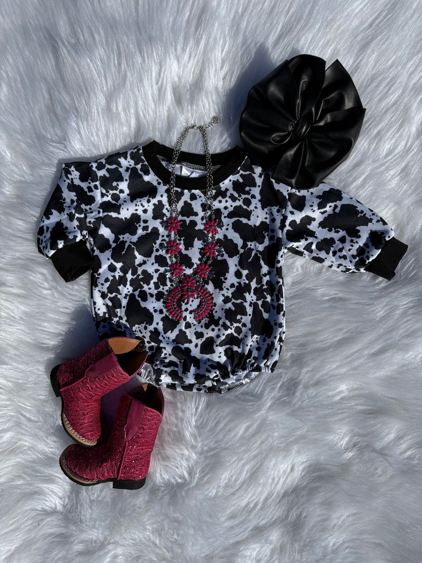 (Pre Order) No moq LR2875 pre-order baby boy clothes cow pattern long sleeve romper-2025.11.3