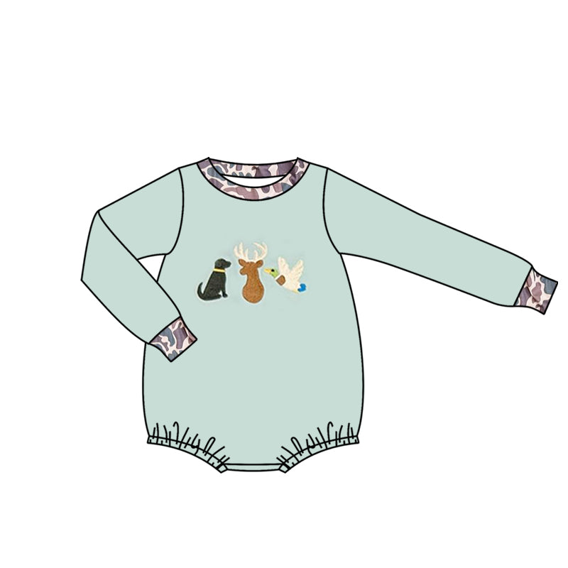 (Pre Order) No moq LR2889 pre-order baby boy clothes duck puppy long sleeve romper-2025.11.6
