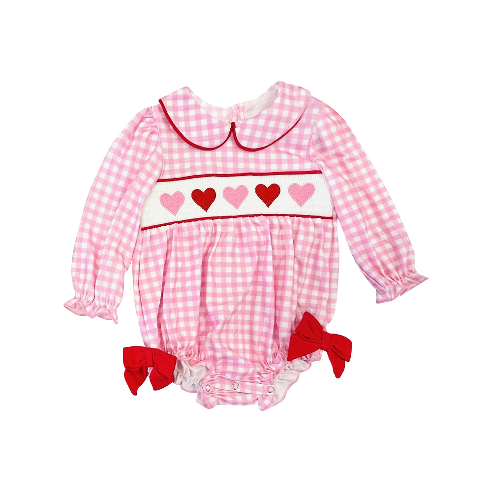 (Pre Order) No moq LR2920 pre-order baby girl clothes love long sleeve romper-2025.11.15