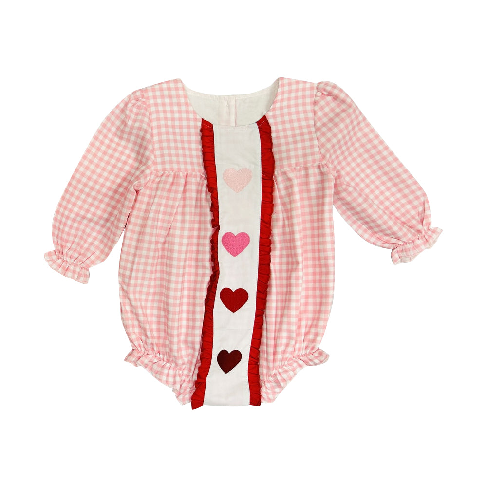 (Pre Order) No moq LR2921 pre-order baby girl clothes love long sleeve romper-2025.11.15