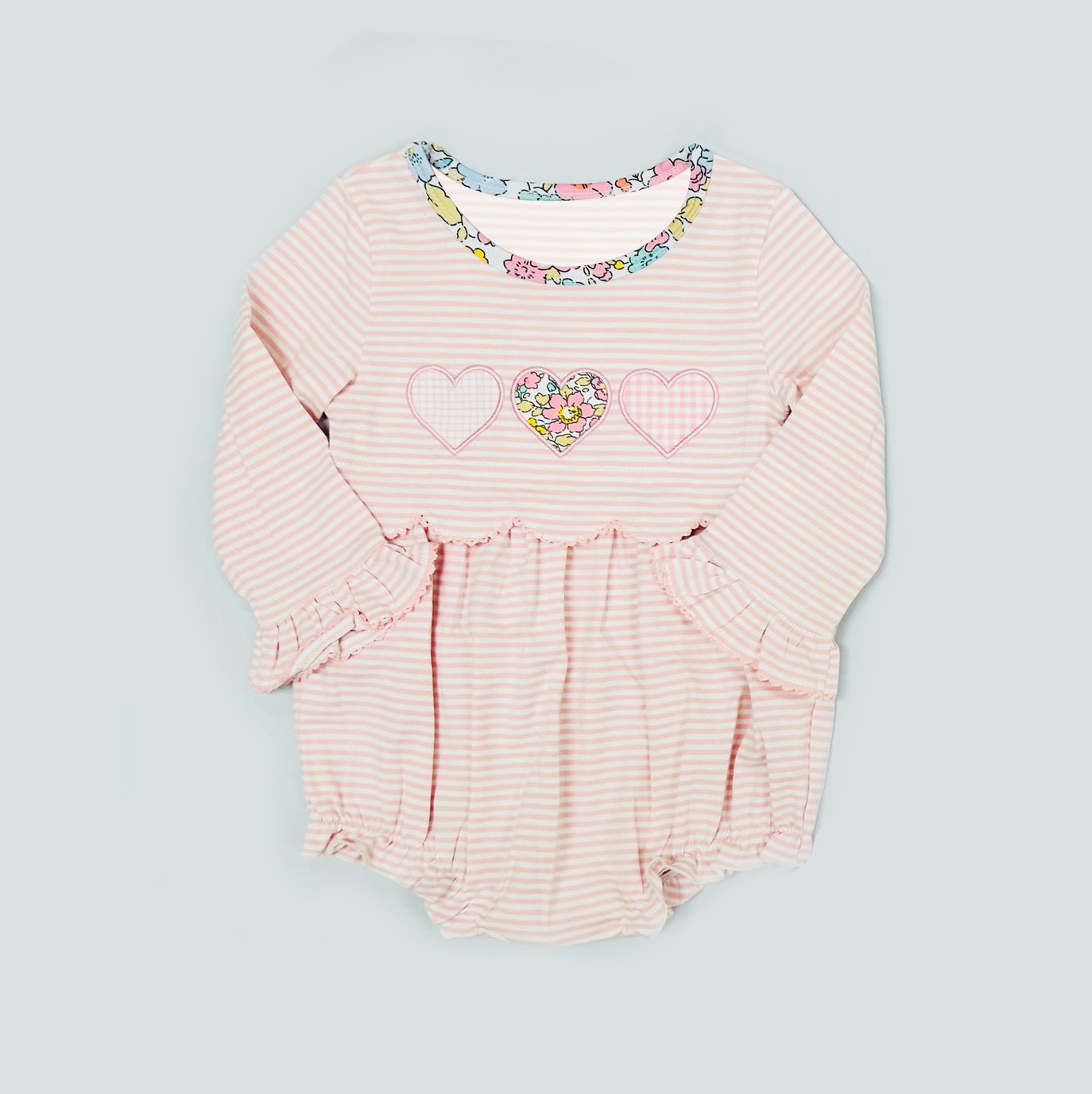 (Pre Order) No moq LR2925 pre-order baby girl clothes love long sleeve romper-2025.11.15