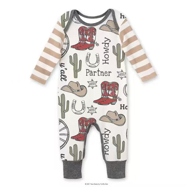 (Pre Order) No moq pre-order baby boy clothes boot catcus long sleeve romper-25.12.5
