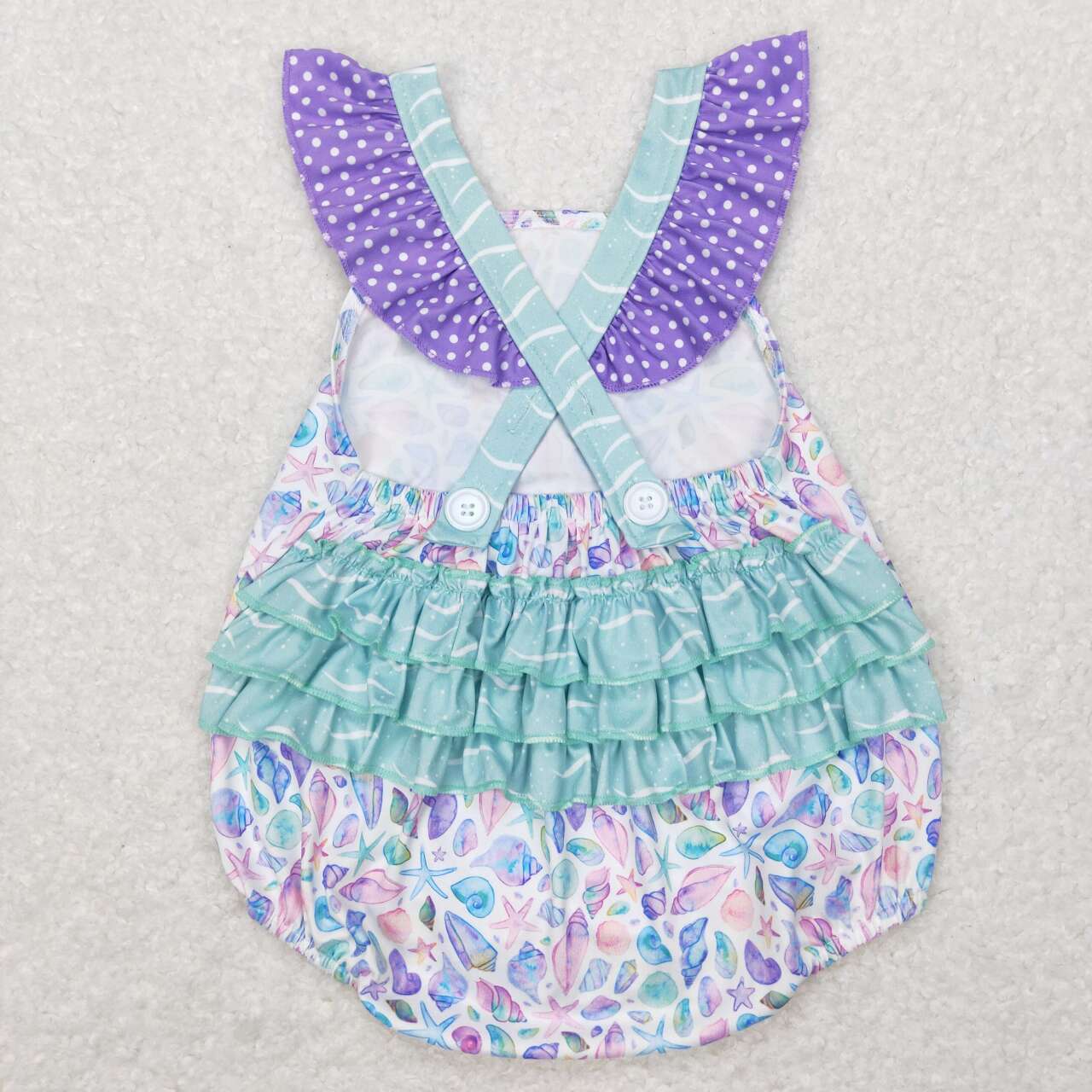 SR0735 Starfish shell wavy line lace vest jumpsuit