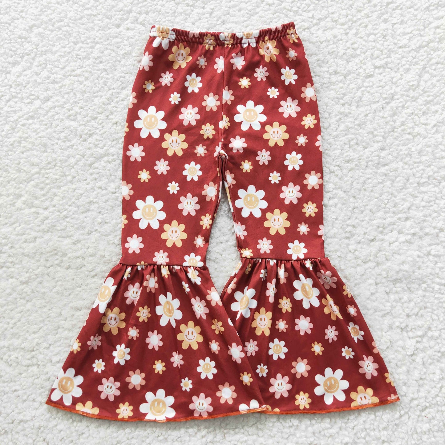 P0206 Smiling Flower Russet Milk Silk Trousers