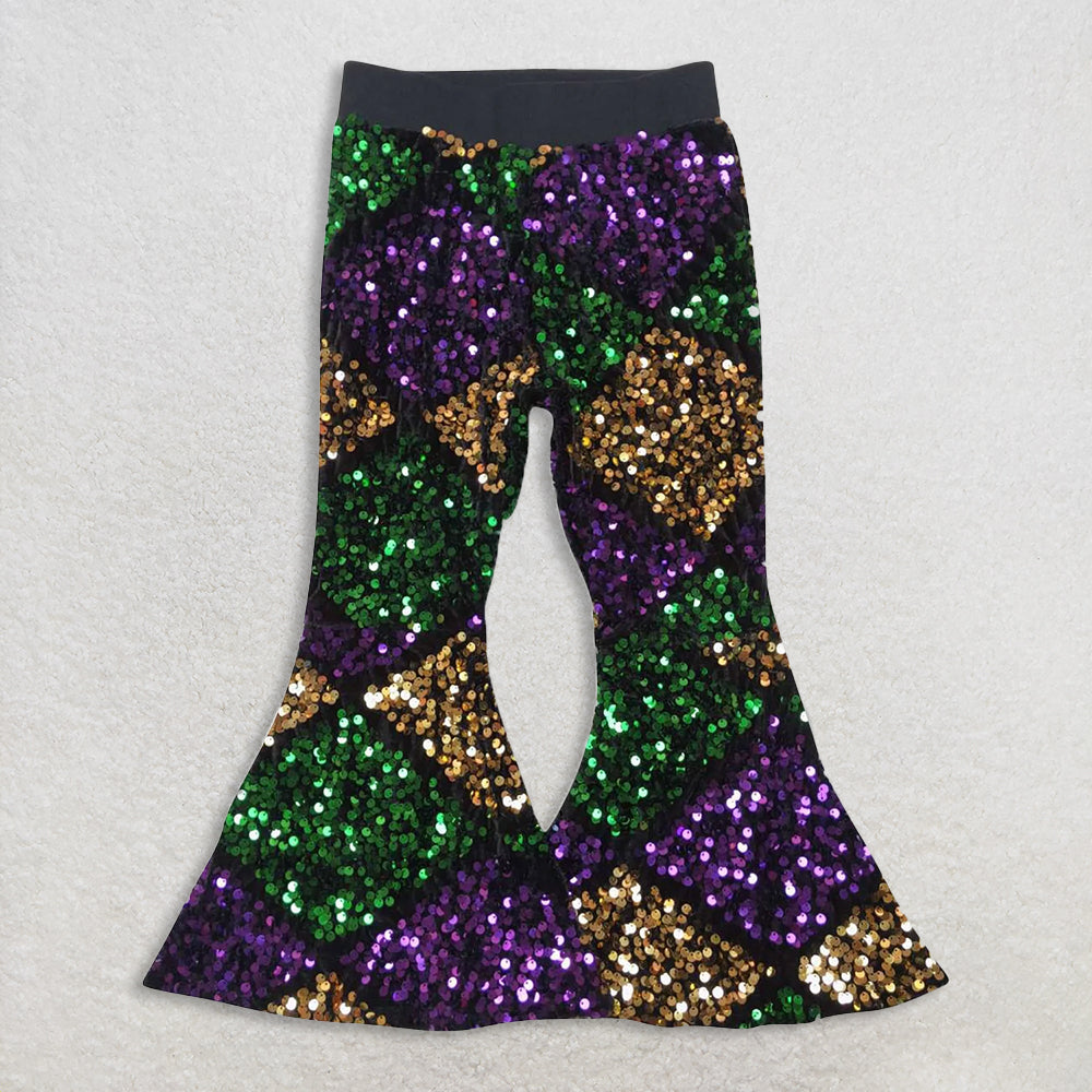 RTS NO MOQ Sibling Baby Girls Mardi Gras Outfit Set and top and pants