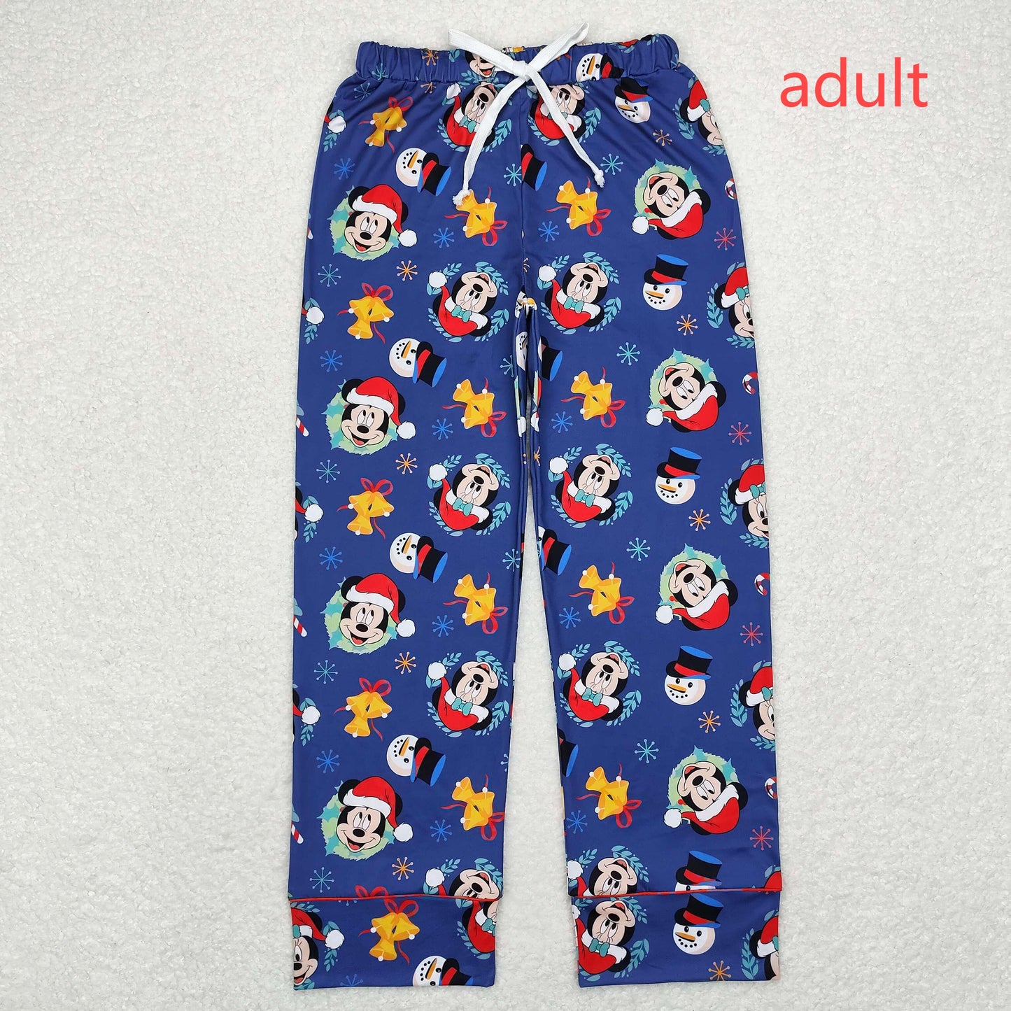 RTS NO MOQ(In Stock) P0568 Adult female Christmas Mickey navy blue trousers