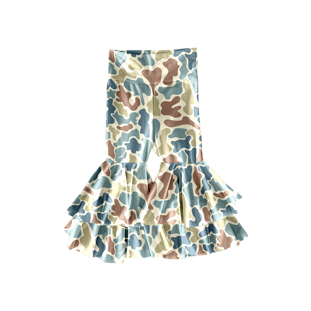 (Pre Order) No moq P0892 pre-order toddler girl clothes yoga camouflage long pant-2025.9.27