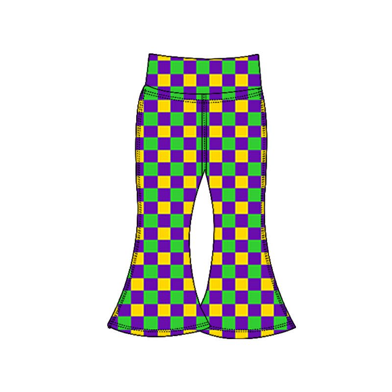 (Pre Order) No moq P0934 pre-order toddler girl clothes yoga mardi gras long pant-2025.10.16