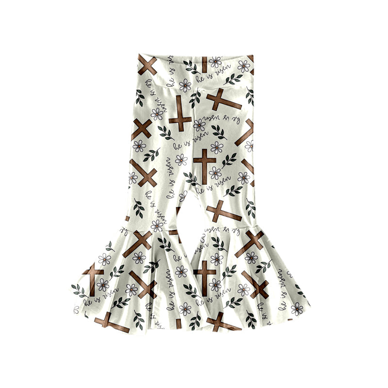 (Pre Order) No moq P0948 pre-order toddler girl clothes easter floral long pant-2025.10.29