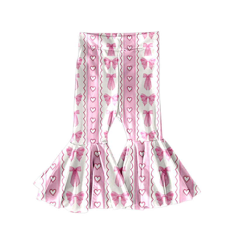 (Pre Order) No moq pre-order toddler girl clothes love bow pink long pant-2025.11.27