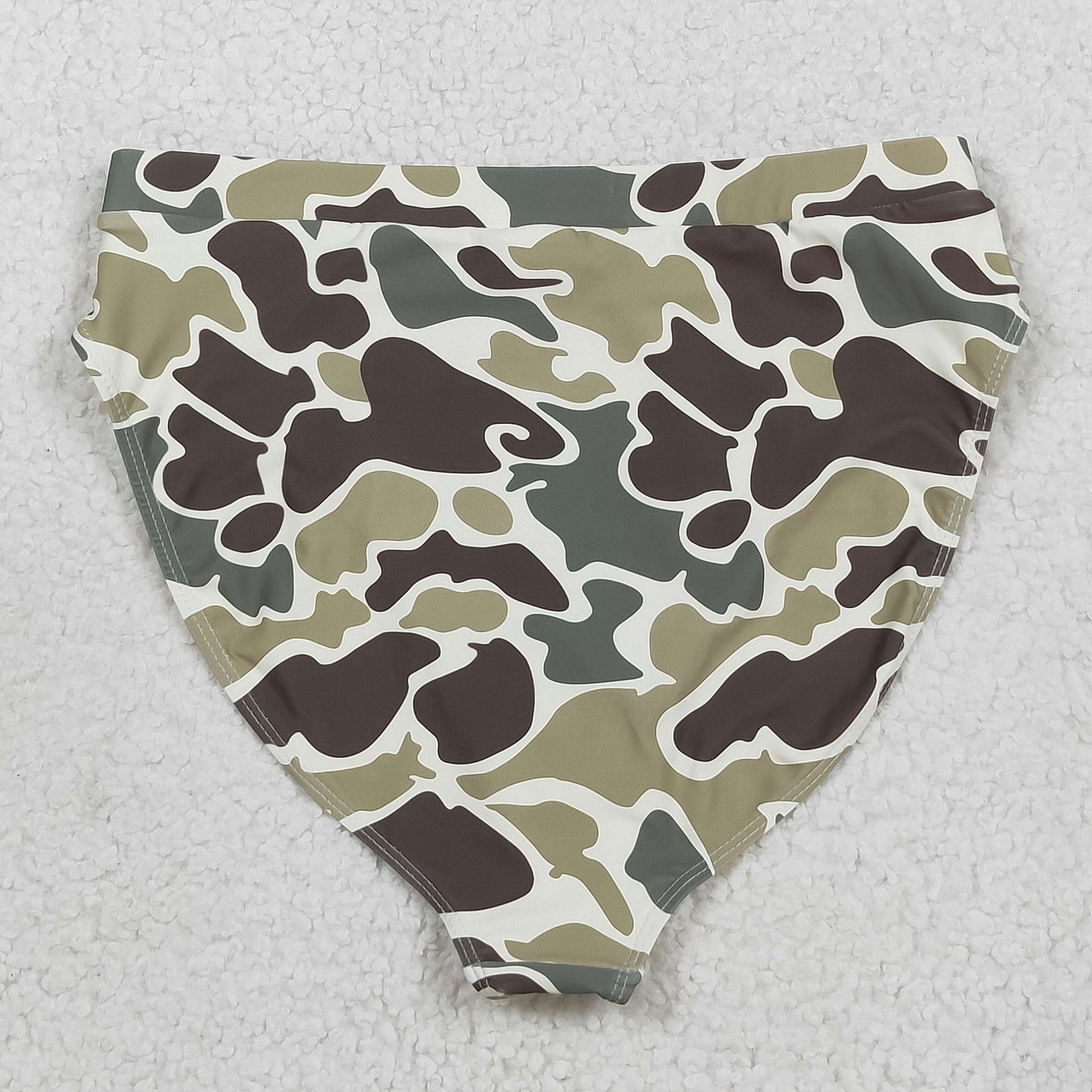 RTS NO MOQ(In Stock) S0571 Adult female brown green camouflage swimsuit briefs