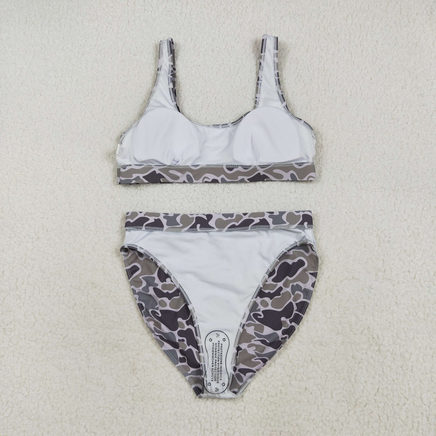 RTS NO MOQ(In Stock) S0573+S0574 Camouflage swimsuit vest briefs set