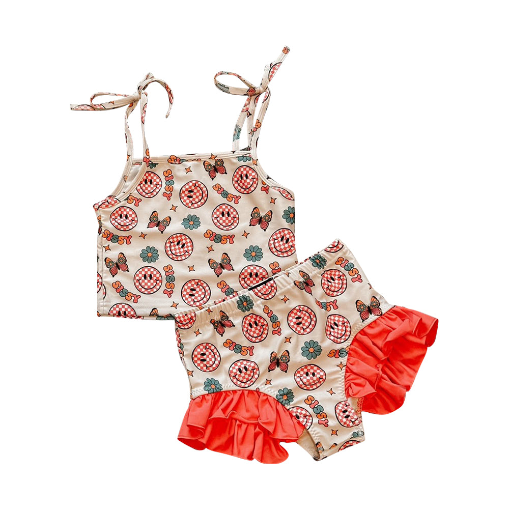 (Pre Order) No moq S0625 PRE-ORDER baby girl clothes summer SISSY sleeveless swimsuit -2025.11.14