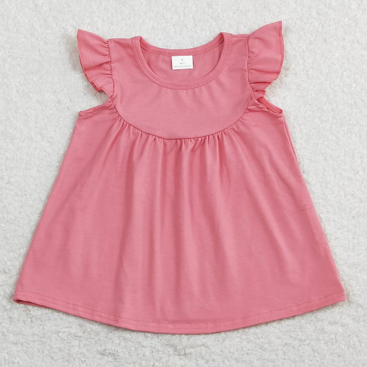 GT0462 Solid pink flying sleeve top