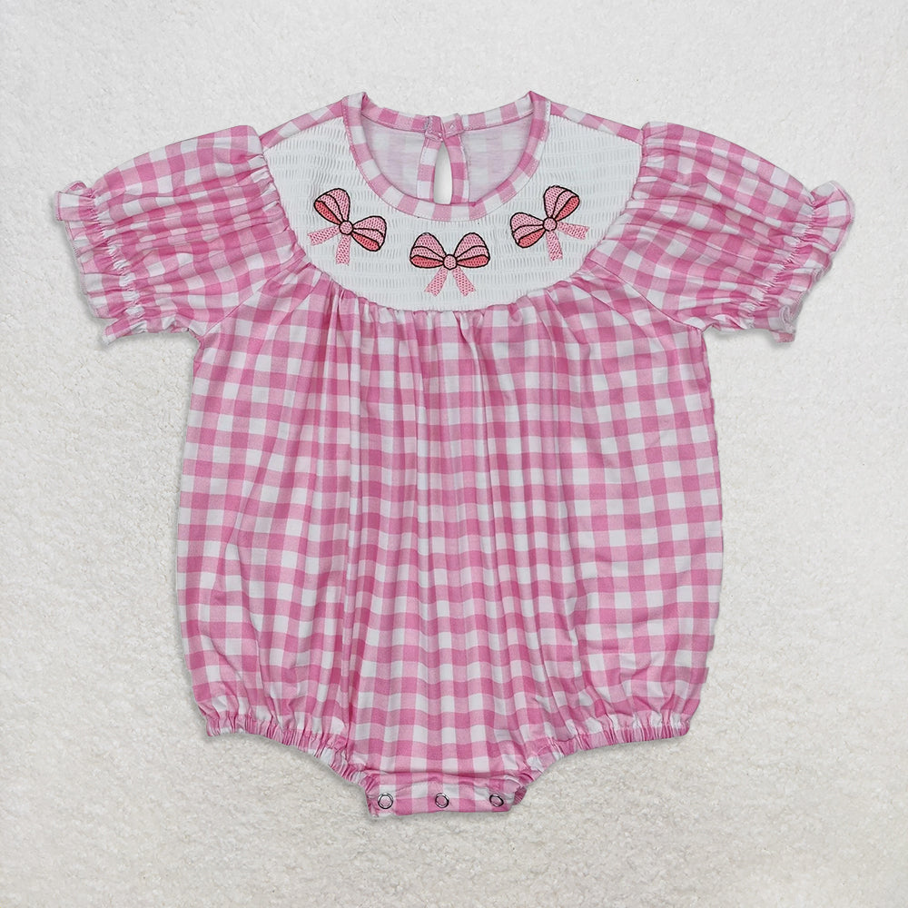 RTS Sibling baby girls clothes smocked embroidery Christmas long Sleeve dress and rompers