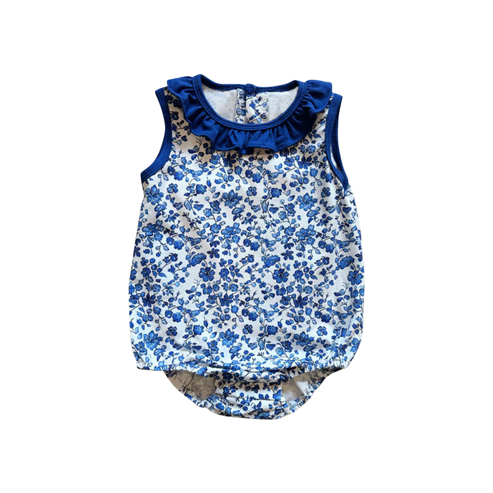 no moq SR3171 pre-order baby girl clothes floral sleeveless romper-2025.6.11