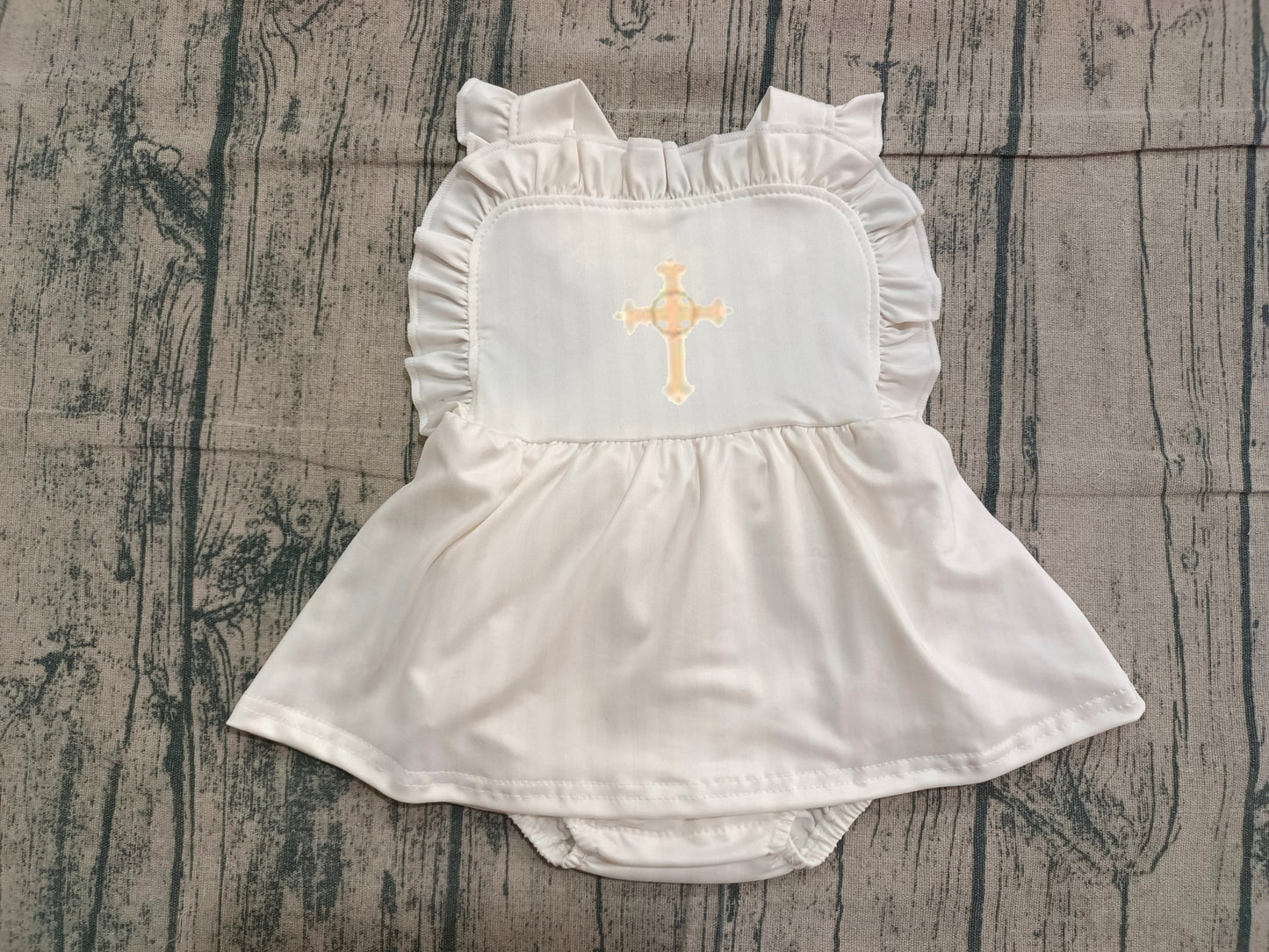 (Pre Order) No moq SR3306 pre-order baby girl clothes embroidery easter white vest romper-2025.12.5