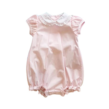 (Pre Order) No moq SR3325 pre-order baby girl clothes pink short sleeve romper-2025.10.15