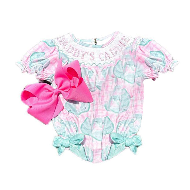 (Pre Order) No moq SR3349 pre-order baby girl clothes DADDY short sleeve romper-2025.10.18