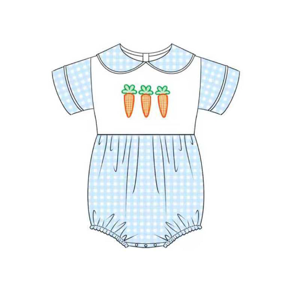 (Pre Order) No moq SR3361 pre-order baby boy clothes easter carrot short sleeve romper-2025.10.21