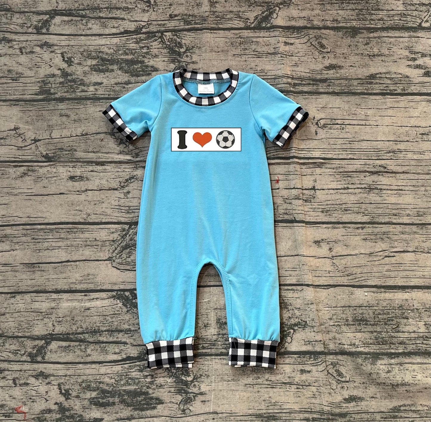 (Pre Order) No moq SR3369 pre-order baby boy clothes embroidery blue short sleeve romper-2025.11.14