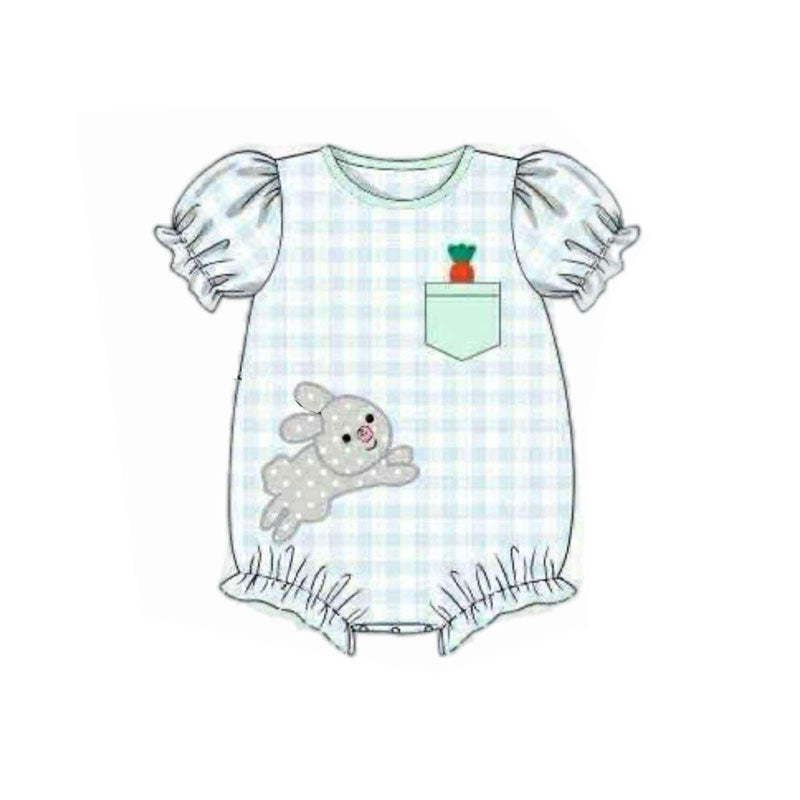 (Pre Order) No moq SR3392 pre-order baby girl clothes easter short sleeve romper-2025.10.24