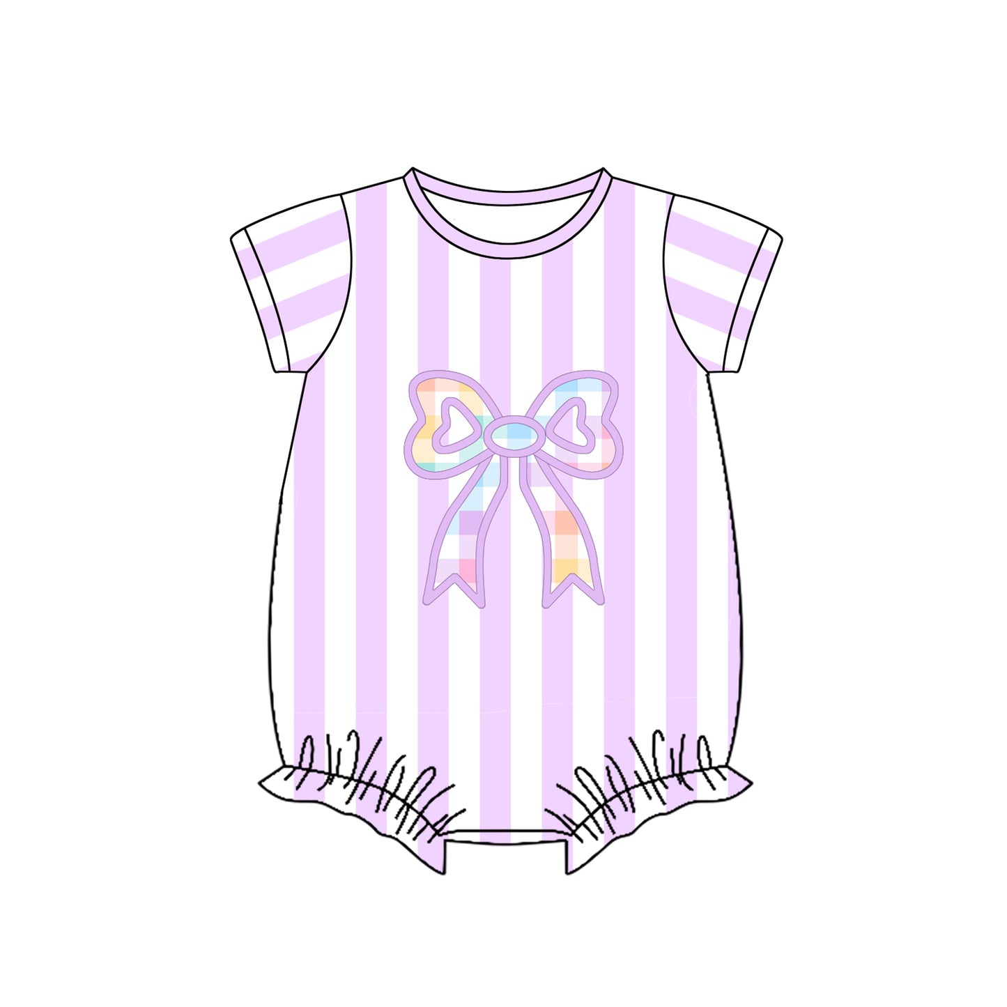 (Pre Order) No moq SR3514 pre-order baby girl clothes bow short Sleeve romper-2025.11.7