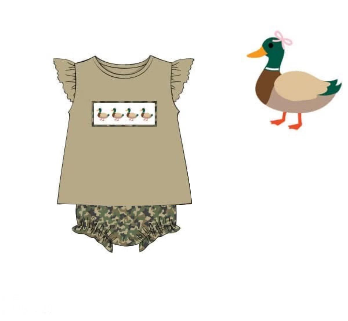 (Pre Order) No moq SR3556 pre-order baby girl clothes duck flying sleeve sleeve romper-2025.11.14
