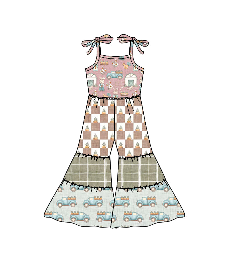 (Pre Order) No moq SR3584 PRE-ORDER baby girl clothes summer bunny suspender jumpsuit -2025.11.18