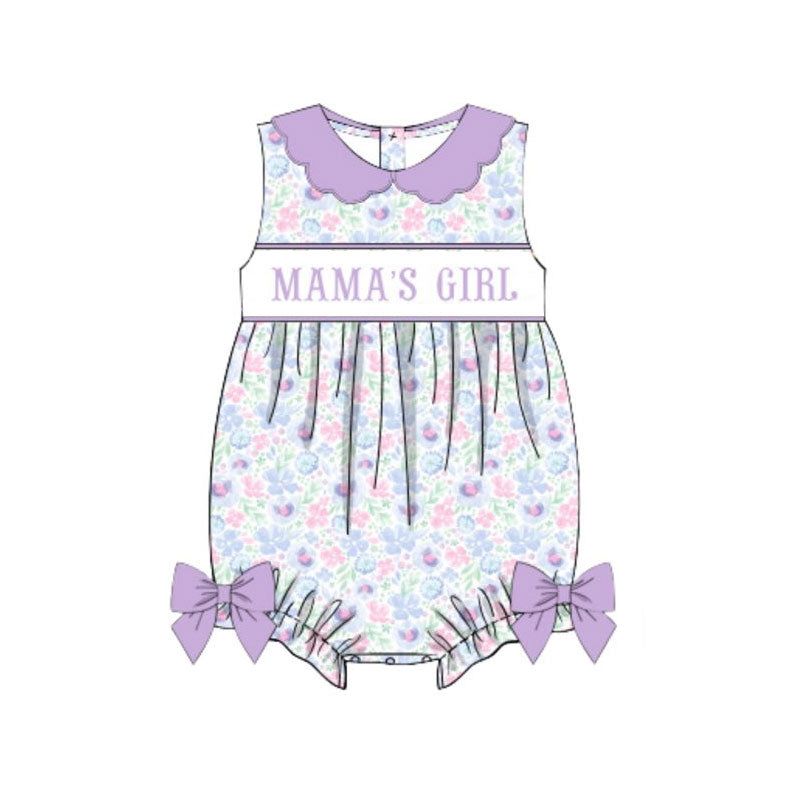 (Pre Order) No moq SR3591 pre-order baby girl clothes MAMA purple vest romper-2025.11.18