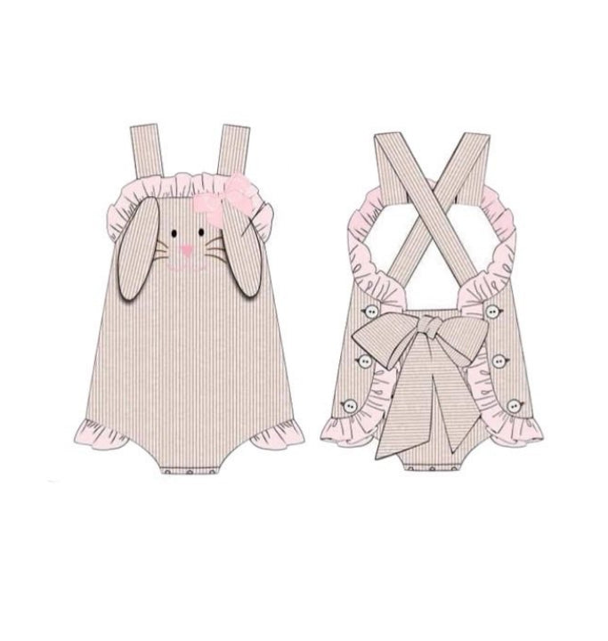 (Pre Order) No moq SR3631 pre-order baby girl clothes easter sleeveless romper-2025.11.21