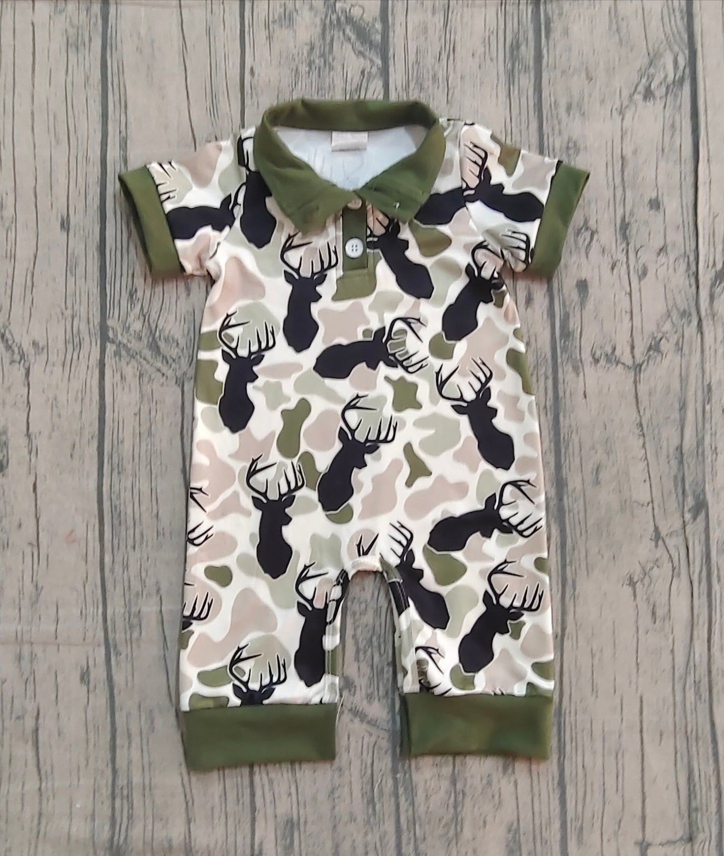 (Pre Order) No moq SR3636 pre-order baby boy clothes camouflage short sleeve romper-2025.12.7