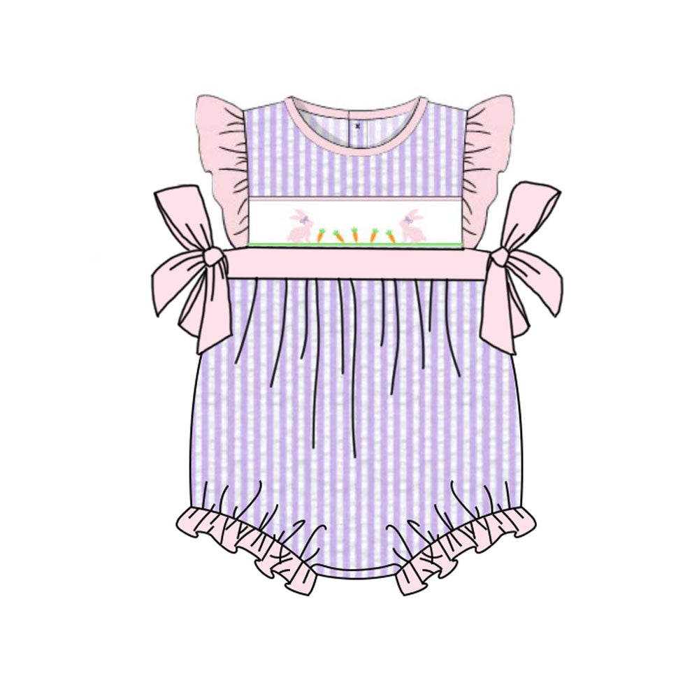(Pre Order) No moq SR3646 pre-order baby girl clothes easter flying sleeve romper-2025.11.22