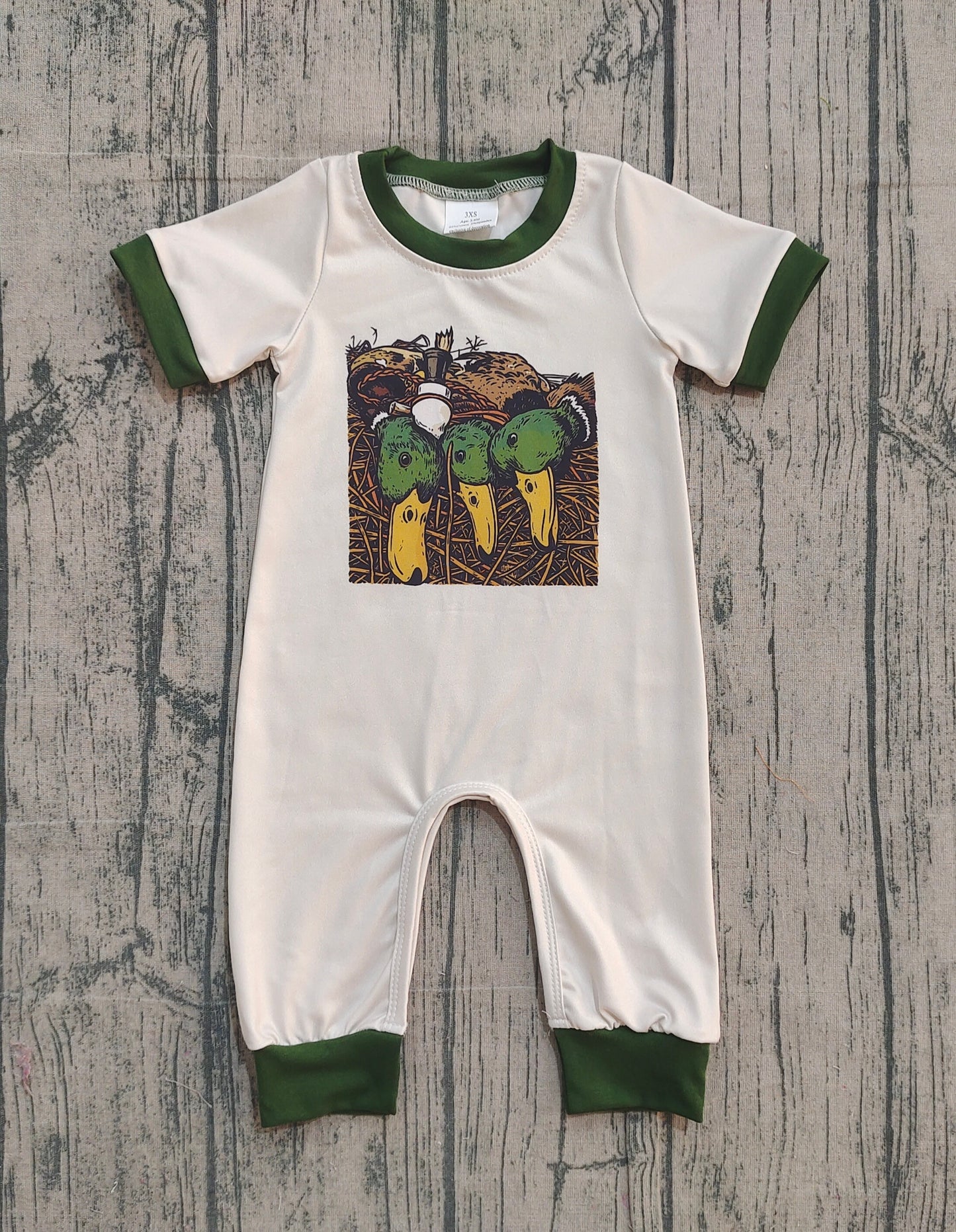 (Pre Order) No moq SR3681 pre-order baby boy clothes duck short sleeve romper-2025.12.7