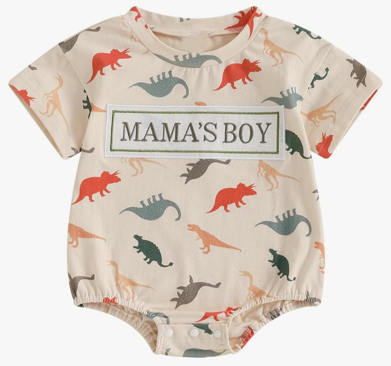 (Pre Order) No moq pre-order baby boy clothes MAMA dinosaur short sleeve romper-25.11.29